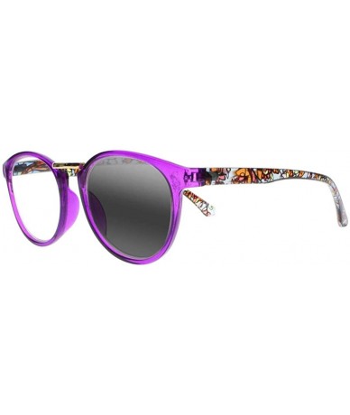 Oval Women Bohemian Style Sunglasses Photochromic Transition Reader Reading Glasses - Purple - CT18HMSZKN3 $18.07