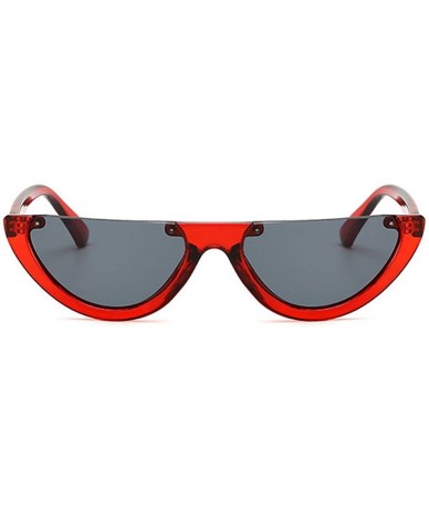 Rimless Colorful Retro Half Under Frame Rimless Round Goggles Cat Eye Half Frame Sunglasses - C - CJ196R329DA $9.74