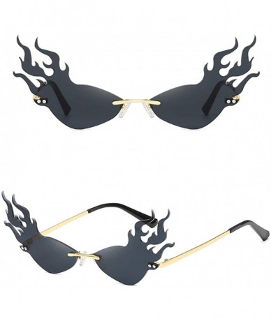 Rimless Fashion Cat Sunglasses Women Rimless Sun Glasses Eyewear Luxury Trending Party Sunglasses UV400 - Black - CK18YSWZKIE...