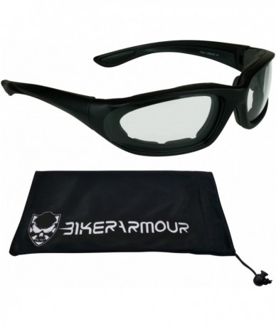 Goggle Frame Motorcycle Transitional Sunglasses Girls - Black W/ Bikerarmour Microfiber - C1183RGGHLY $78.72