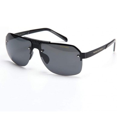 Square Polarized Sunglasses Men's Metal Polarized Sunglasses Fashion Joker Frameless Driving Square Sunglasses - Color2 - CT1...