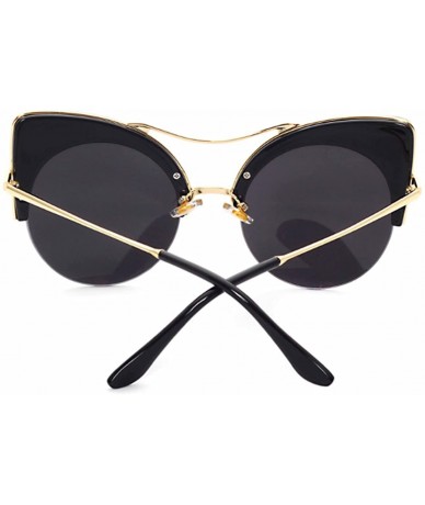 Semi-rimless Cat Eye Sunglasses Retro Eyewear Half frame eyeglasses for Men women - Blue Green - C218EQEO2ID $12.39