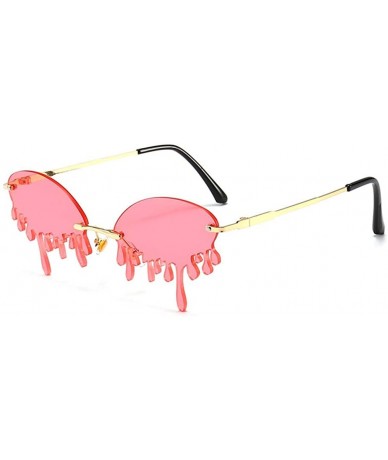Rimless Tear shape sunglasses for Women/Men Brand Design Rimless Eyewear Luxury Trending Narrow Sun Glasses Streetwear - CZ19...