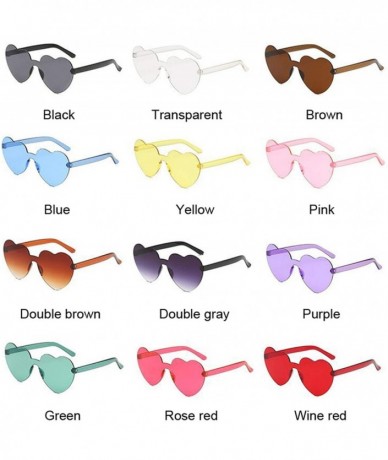 Goggle One Piece Love Heart Lens Sunglasses Women Transparent Plastic Glasses Style Sun FeClear Candy Color Lady - CJ199CMUNY...