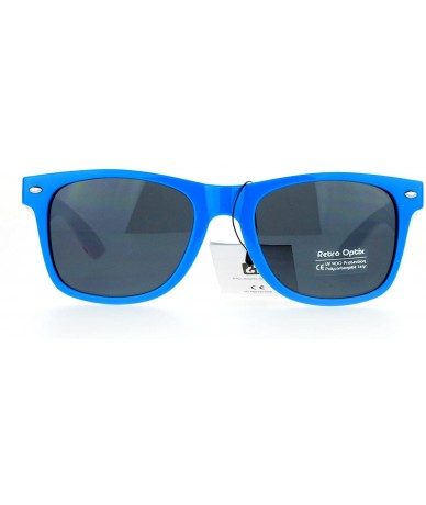 Wayfarer American Flag Arm Horn Rim Horned Sunglasses - Blue - C512FJV6RYJ $9.15