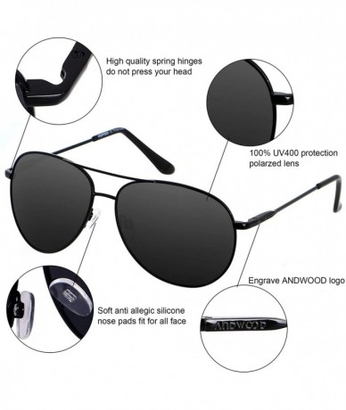 Oversized Aviator Sunglasses for Men Women Polarized UV400 Protection Sun Glasses AVALON - Classic - Polarized Black - C218H8...