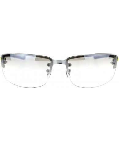 Rectangular Mens Fashion Sunglasses Designer Style Half Rim Rectangular Shades UV 400 - CG18AYM80ND $14.96