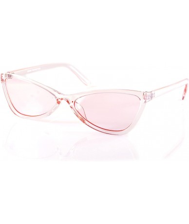 Cat Eye Iconic Celebrity Eye-Candy Wide Triangle Cat-Eye Sunglasses A210 - Pink - CL18GE57ON4 $12.82