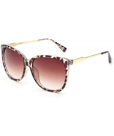 Round Women Oversized Fashion Sunglasses Female Vintage Round Big Frame Outdoor Sunglass UV400 - Leopard - CU198AHS6WO $24.94