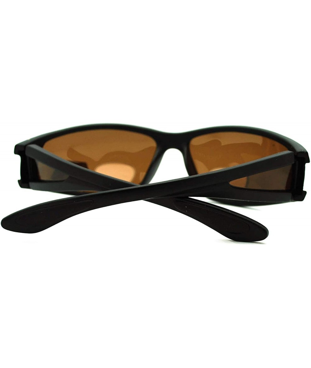 Mens Wrap Around Sport Sunglasses Polarized Plus Bifocal Reading Lens Brown