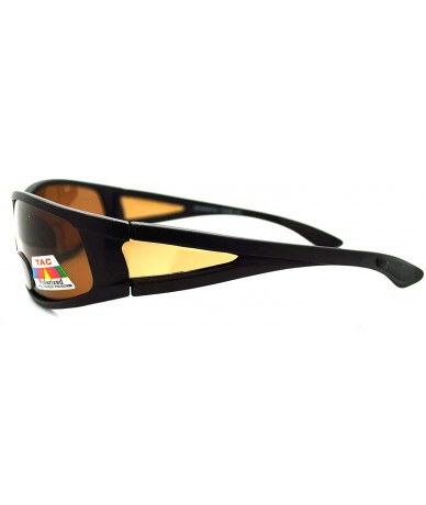 Shield Mens Wrap Around Sport Sunglasses Polarized Plus Bifocal Reading Lens Black - Black (Brown) - CC188W4OG4R $9.33