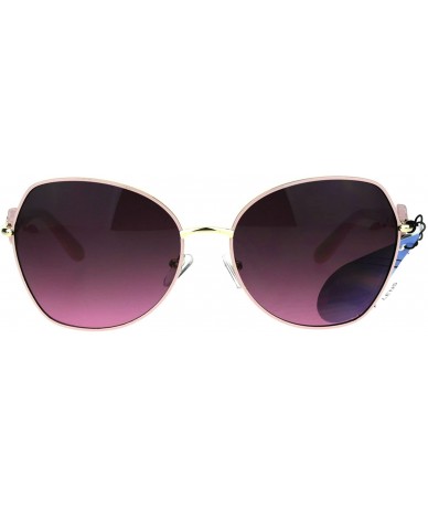 Square Womens Fashion Sunglasses Fan Shape Designer Decor Shades UV 400 - Pink - CK185UXYXAU $9.21