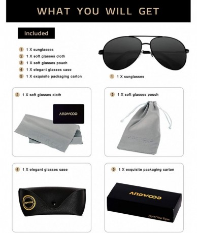 Oversized Aviator Sunglasses for Men Women Polarized UV400 Protection Sun Glasses AVALON - Classic - Polarized Black - C218H8...