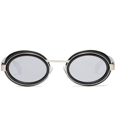 Oval Oval Sunglasses Mod Style Retro Thick Frame Fashion Eyewear - C2 - CH18DO80RK2 $14.92