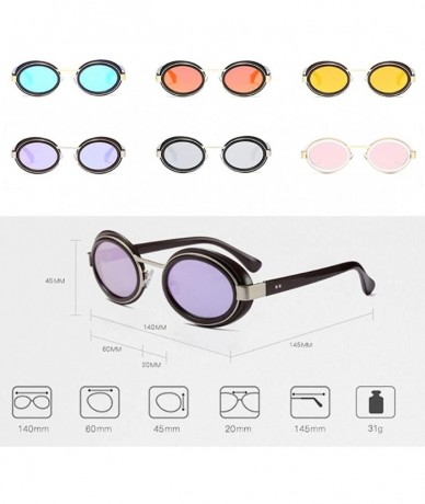 Oval Oval Sunglasses Mod Style Retro Thick Frame Fashion Eyewear - C2 - CH18DO80RK2 $14.92