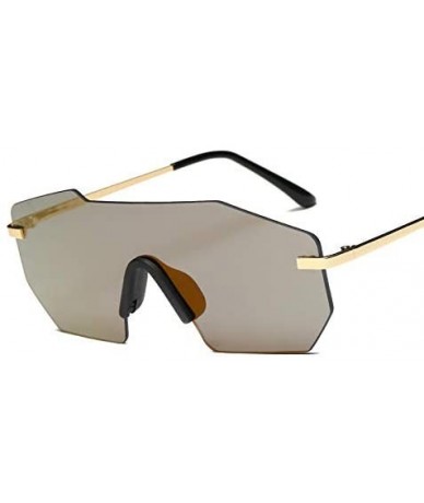 Oversized Rimless Sunglasses Men Oversized Goggles Designer Classic Integrated Female Male Unisex Sun Glass - Black - C818Y7E...