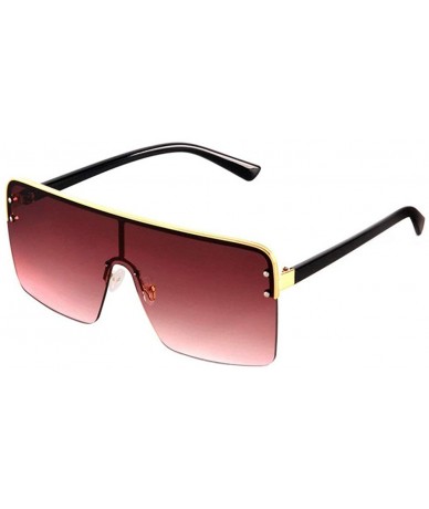 Square Fashion Oversized Sunglasses Designer Gradient - Red&pink - C618USDYEXA $12.78