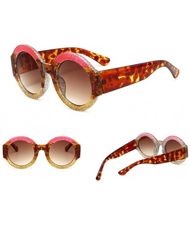 Round New Designer Round Sunglasses for Women Retro Modern Shiny Shades - 2 - CD18ECTRHUW $18.12