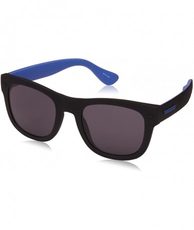 Square Paraty/L D51 IR Black Blue Plastic Square Sunglasses Grey Blue Lens - CV18CK2GI6A $38.26