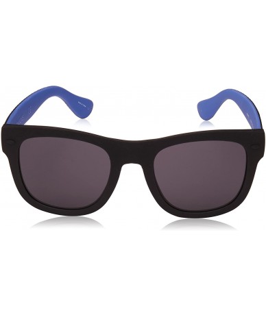 Square Paraty/L D51 IR Black Blue Plastic Square Sunglasses Grey Blue Lens - CV18CK2GI6A $38.26