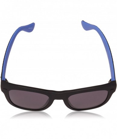 Square Paraty/L D51 IR Black Blue Plastic Square Sunglasses Grey Blue Lens - CV18CK2GI6A $38.26