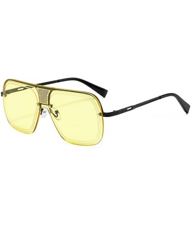 Oversized 2019 New Oversize Metal Square Sunglasses Women Fashion Men Pilot Sun Glasses Retro Outdoor Driving Glasses - CE193...
