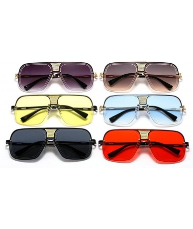 Oversized 2019 New Oversize Metal Square Sunglasses Women Fashion Men Pilot Sun Glasses Retro Outdoor Driving Glasses - CE193...