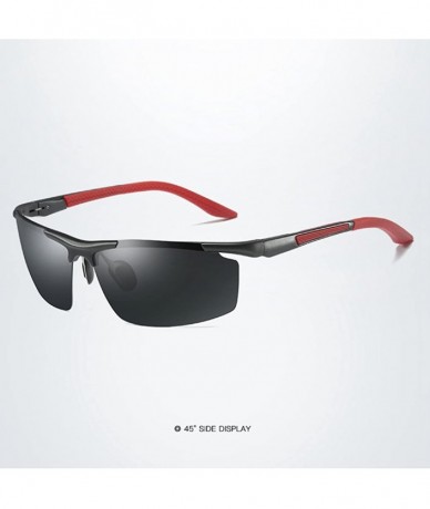 Rimless Wrap-Around Sport Sunglasses for Men with 71mm Semi Rimless Lens Polarized Sun Glasses LM003 - CC18DNSE80M $16.52