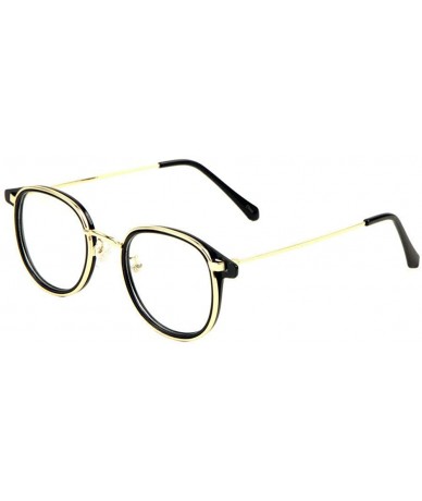 Round Slim Sleek Square Metal & Plastic Aviator Sunglasses - Black & Gold Metallic Frame - CY18UU96YI5 $11.84