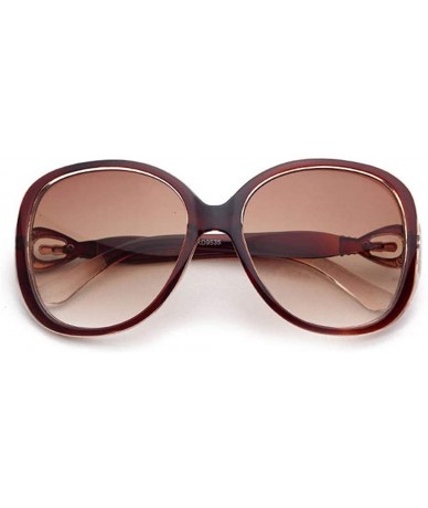 Goggle Large Round Plastic Frame Polarized Mirrored Sunglasses Vintage - Brown - CH18WCMOYET $24.59