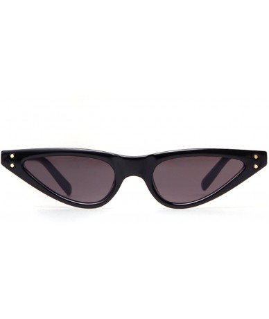 Oversized Vintage Retro Cat Eye Sunglasses For Women Small Glasses with Rivet - Black - C6189OIAZER $18.97