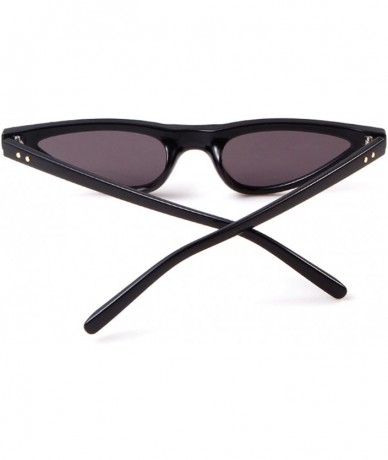 Oversized Vintage Retro Cat Eye Sunglasses For Women Small Glasses with Rivet - Black - C6189OIAZER $8.43