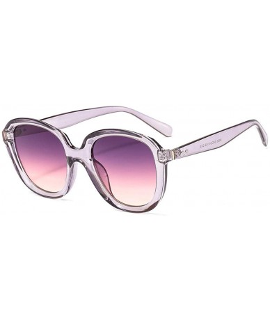 Cat Eye Fashion ladies sunglasses cat eyes round frame multicolor men and women UV400 - Gray Frame on Purple Powder - CP198US...