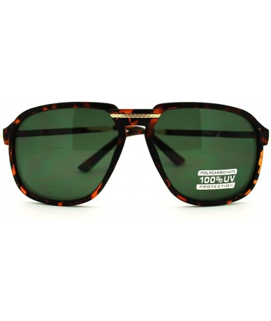 Aviator Unisex Retro Sunglasses Oversized Square Arched Aviators - Tortoise - CP11DSSKQ57 $12.11