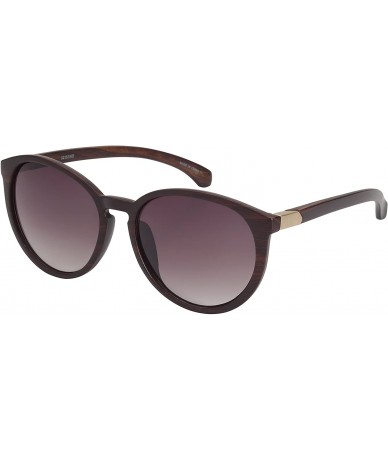 Oversized Eco-Chic Wood Pattern Sunglasses with Gradient Lens 32151WD-AP - Matte Brown Wood/Grey Lens - CZ12G91BVFX $22.02