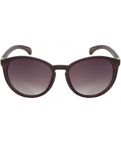 Oversized Eco-Chic Wood Pattern Sunglasses with Gradient Lens 32151WD-AP - Matte Brown Wood/Grey Lens - CZ12G91BVFX $18.06