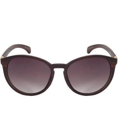 Oversized Eco-Chic Wood Pattern Sunglasses with Gradient Lens 32151WD-AP - Matte Brown Wood/Grey Lens - CZ12G91BVFX $10.64