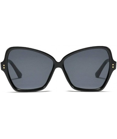 Oversized New fashion retro large box unisex rice nails irregular brand designer sunglasses UV400 - Black - CK18TNG3E6H $17.06