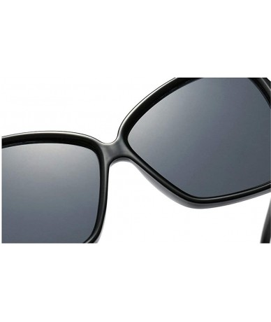 Oversized New fashion retro large box unisex rice nails irregular brand designer sunglasses UV400 - Black - CK18TNG3E6H $27.22