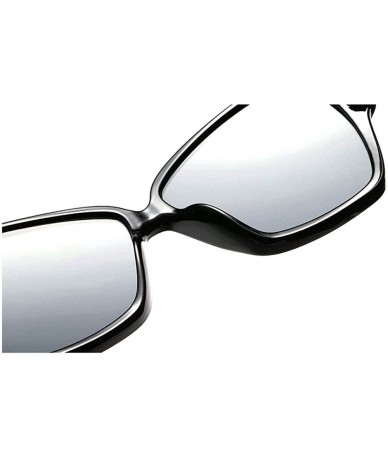 Oversized New fashion retro large box unisex rice nails irregular brand designer sunglasses UV400 - Black - CK18TNG3E6H $27.22
