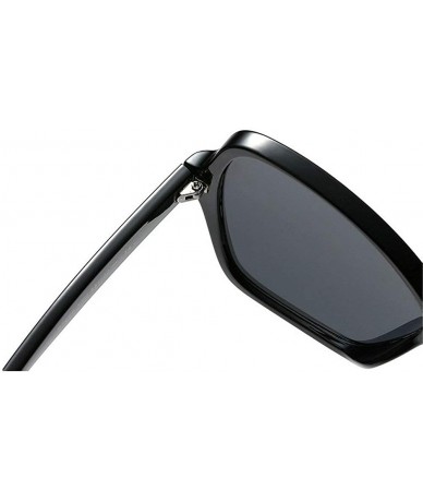 Oversized New fashion retro large box unisex rice nails irregular brand designer sunglasses UV400 - Black - CK18TNG3E6H $27.22