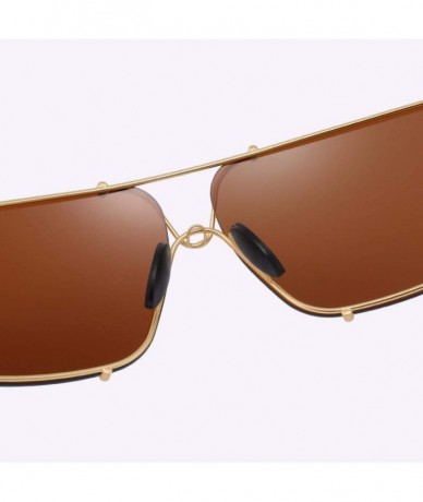 Square Men's Polarization Classic Frameless Sunglasses Ring Square Glasses Fishing Lens Driving Lens - D - CH18QO3SDI8 $46.15