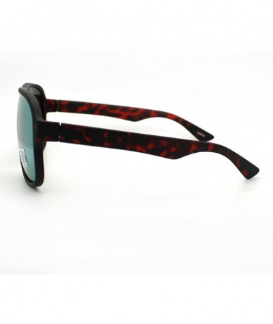 Square Retro Sporty Flat Top Square Aviator Sunglasses Matted Frames Multicolor Lens - Tortoise - CD11D6VOIW3 $10.36