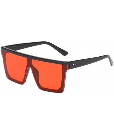 Oversized Square Oversized Sunglasses for Women Men Flat Top Fashion Shades Ultralight UV Protection Mirror Lens Eyewear - C9...
