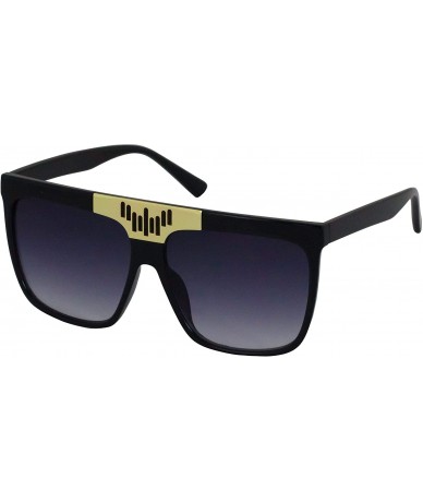 Square Oversized Aviator Sunglasses Flat Top Square Vintage Retro Women Fashion Shades - Black - CP18O8R2XG4 $22.80