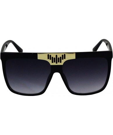 Square Oversized Aviator Sunglasses Flat Top Square Vintage Retro Women Fashion Shades - Black - CP18O8R2XG4 $12.84