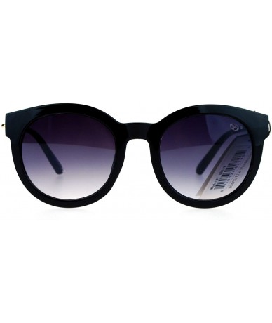 Round Fashion Womens Sunglasses Oversized Round Designer Frame Eyewear UV 400 - Black (Smoke) - C3188ORT97Y $10.17