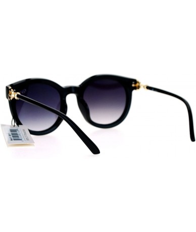 Round Fashion Womens Sunglasses Oversized Round Designer Frame Eyewear UV 400 - Black (Smoke) - C3188ORT97Y $10.17