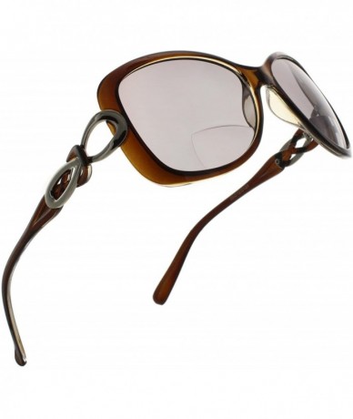 Butterfly Womens Bifocal Sunglasses Fashion Oversized - Brown - CH182M8HTQR $35.06