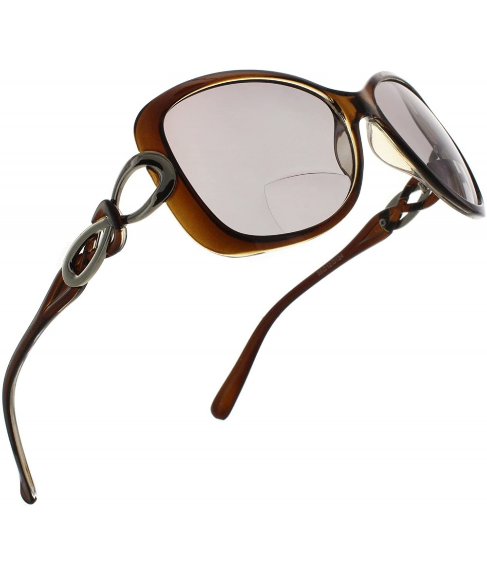 Butterfly Womens Bifocal Sunglasses Fashion Oversized - Brown - CH182M8HTQR $23.69